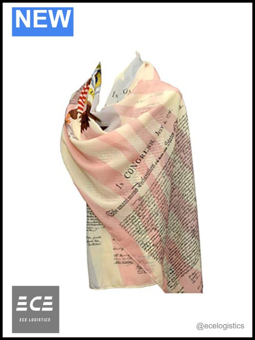Chiffon Scarf Declaration of Independence Great Seal Lightweight 72 x 17
